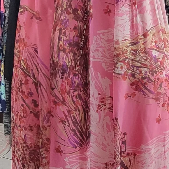 Elegant Pink Floral Maxi Dress Size # S - Picture 6 of 14